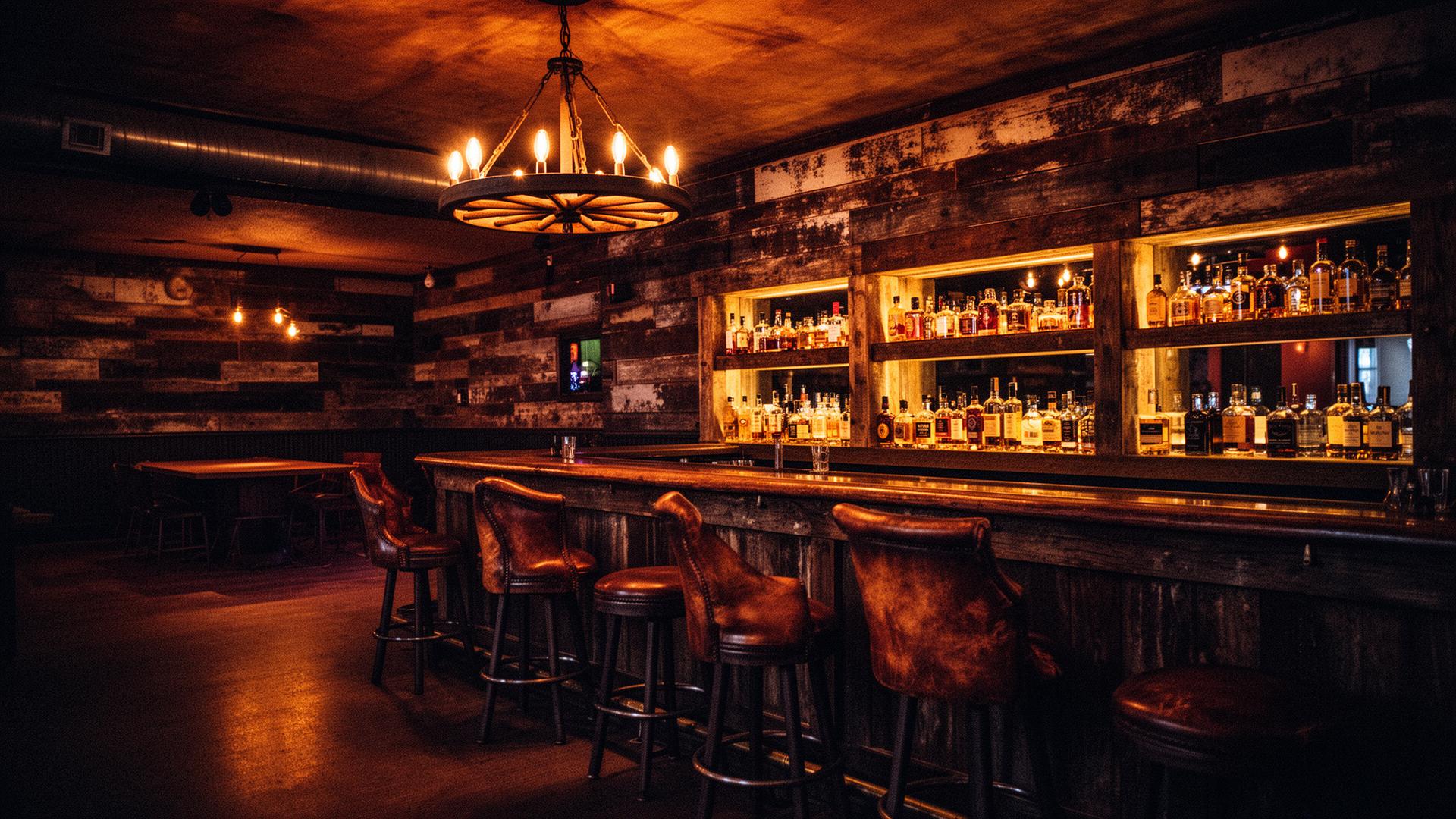 Whiskey Junction bar interior at night